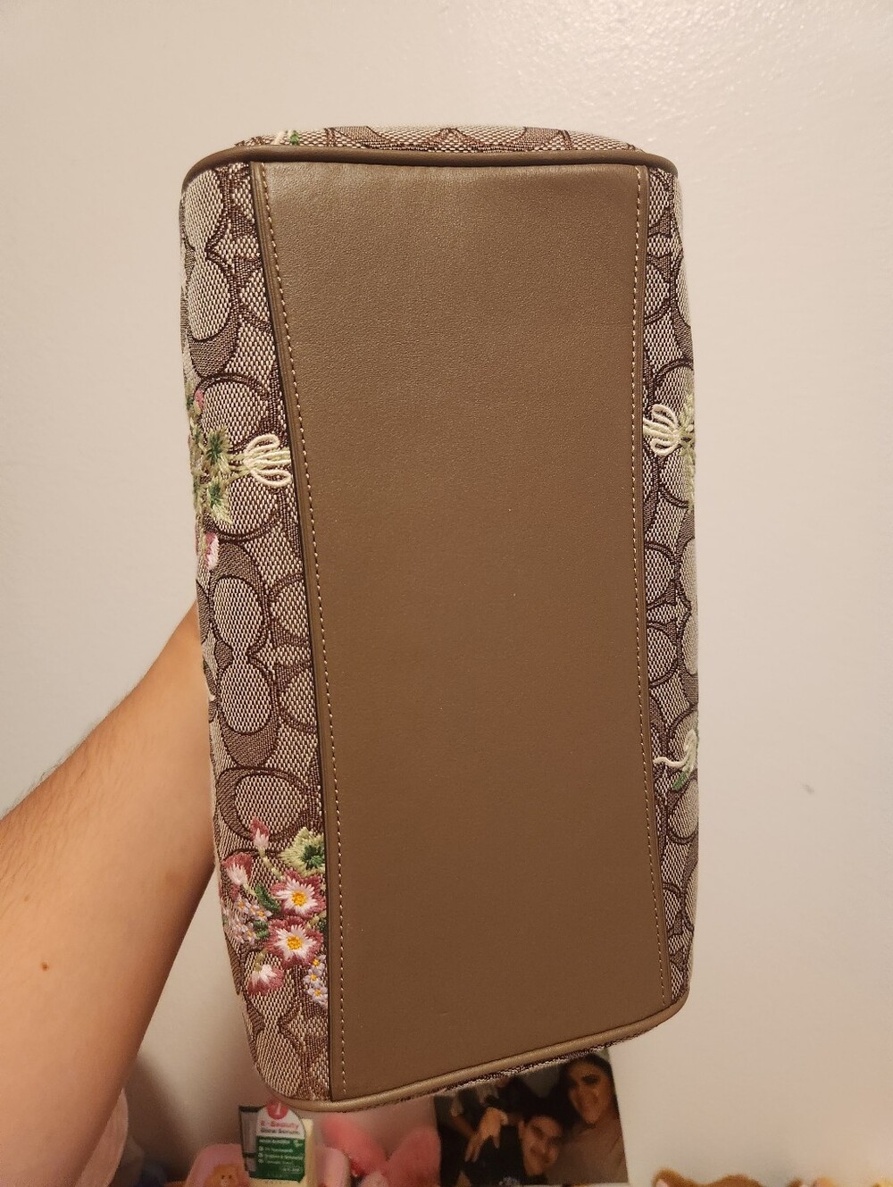 Coach Brown Signature Satchel with Multicolor Floral Embroidery- NEVER USED - Picture 4 of 7
